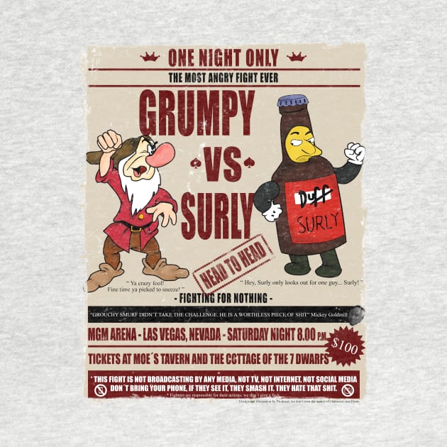 Boxing match: Grumpy vs surly cartoon design by Producer